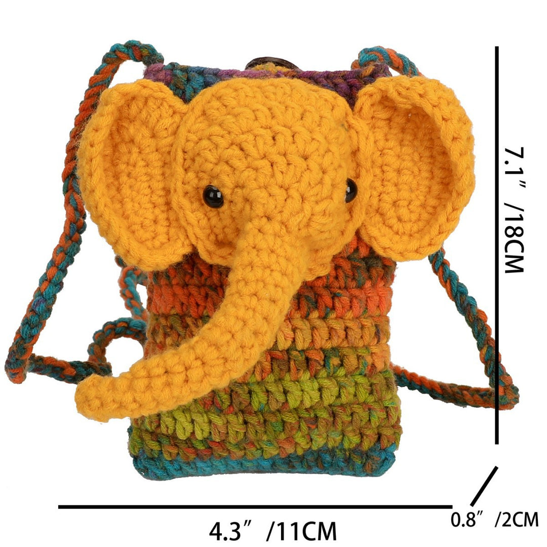 Elephant-Themed Crochet Mini Purse