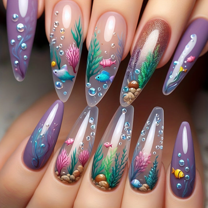 Marine-Inspired 3D Nail Art Kalsten