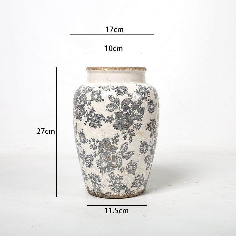 Floral Ceramic Vase with Artistic Design Kalsten