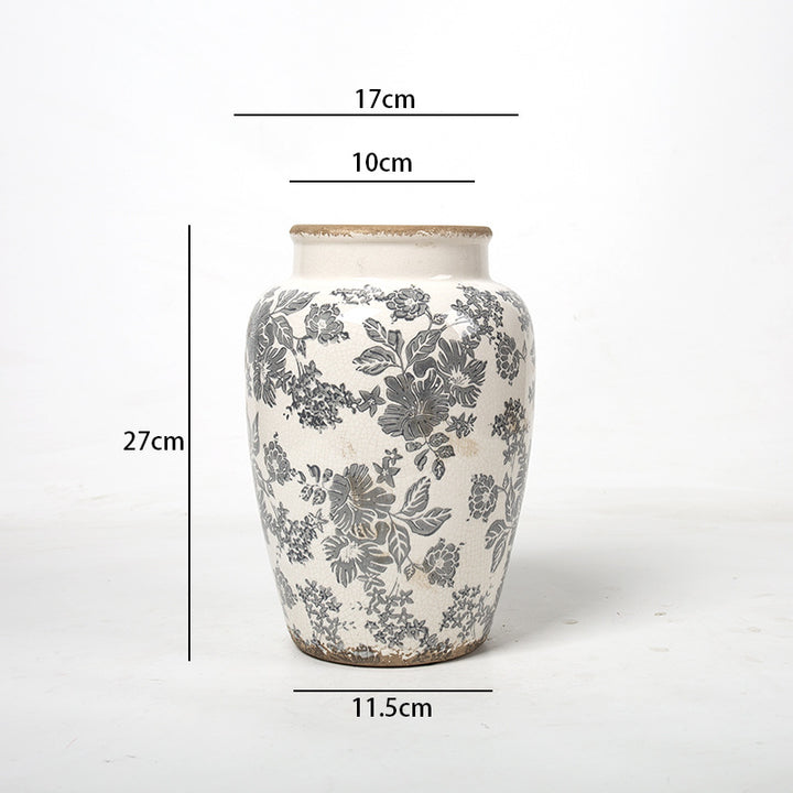 Floral Ceramic Vase with Artistic Design Kalsten