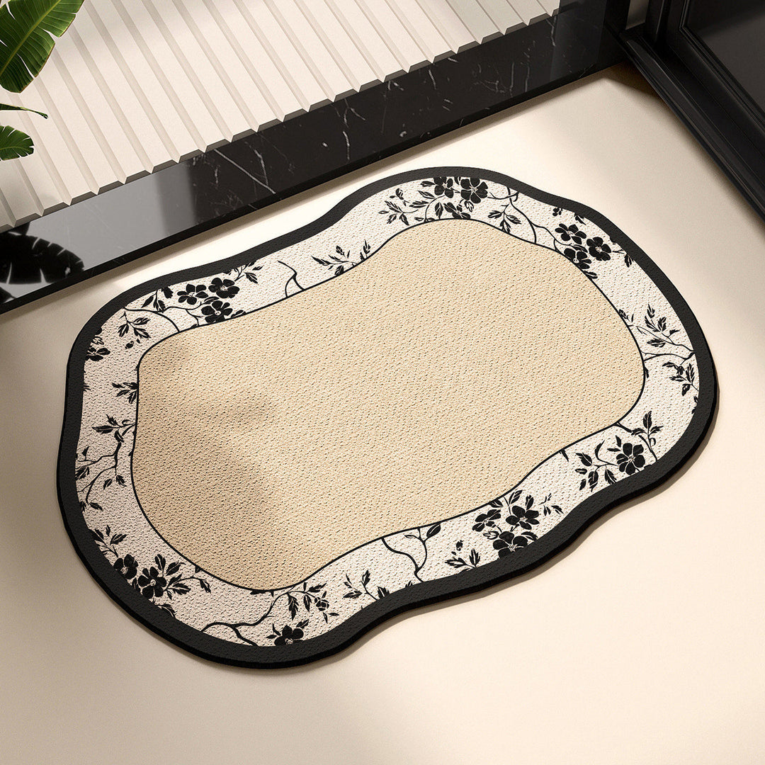 Elegant Floral Print Kitchen Mat
