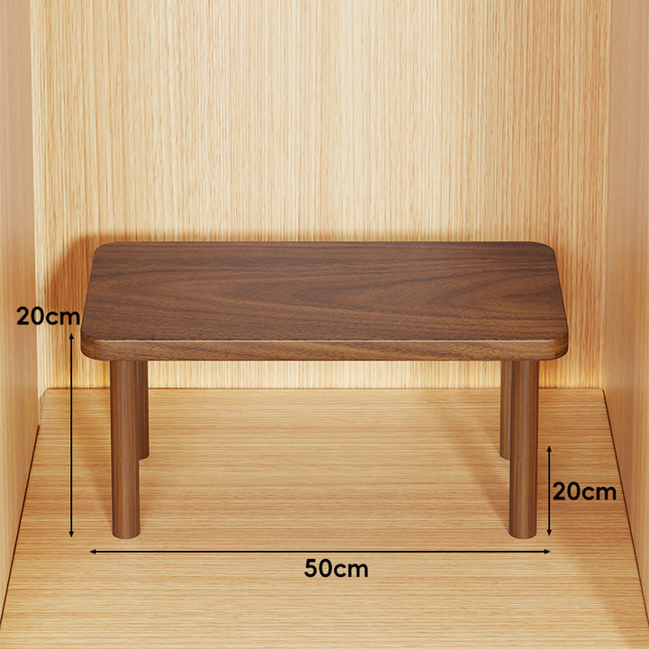 Height-Adjustable Rectangular Wooden Riser Table with Detachable Round Legs