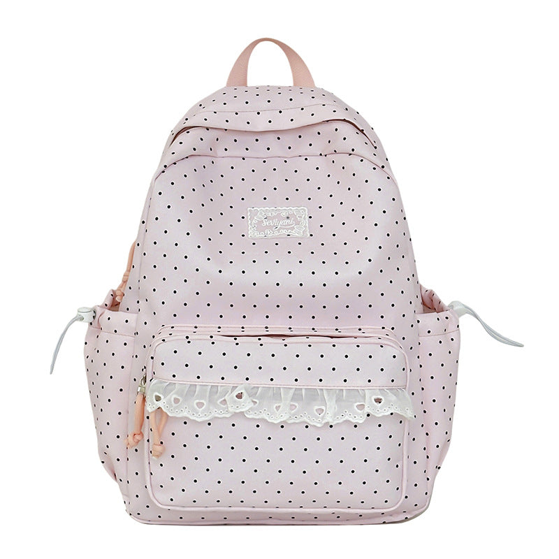 Playful Polka Dot Printed Backpack Kalsten
