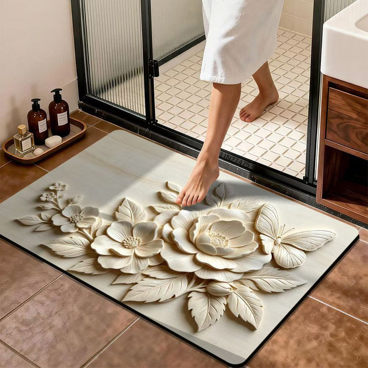 Premium Floral Design Bath Mat Kalsten