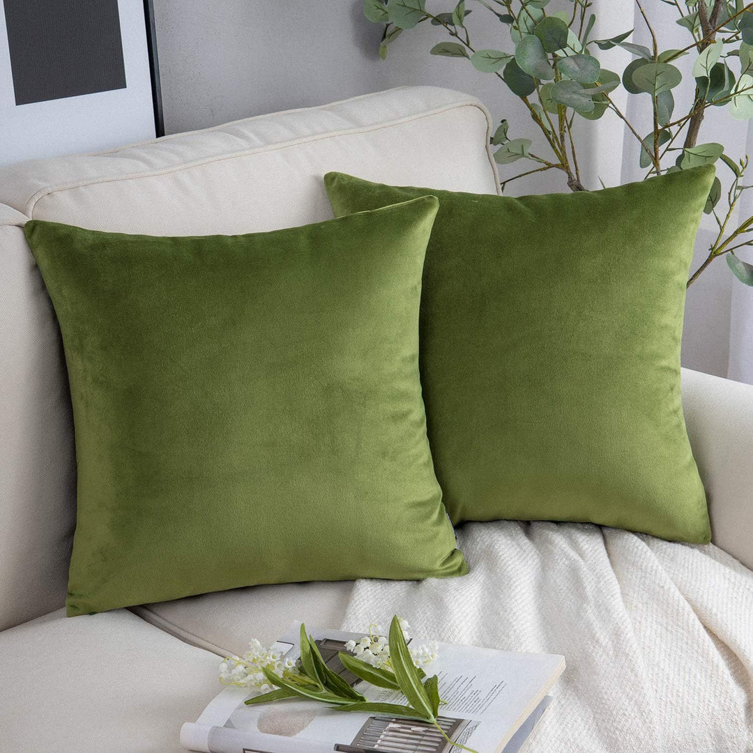 Plush Velvet Lumbar and Square Throw Pillow Covers