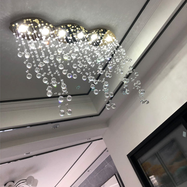 Crystal Raindrop Ceiling Light Fixture