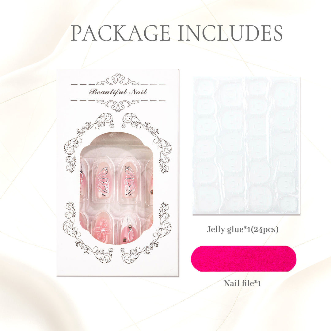 Artistic Floral Press-On Nail Set