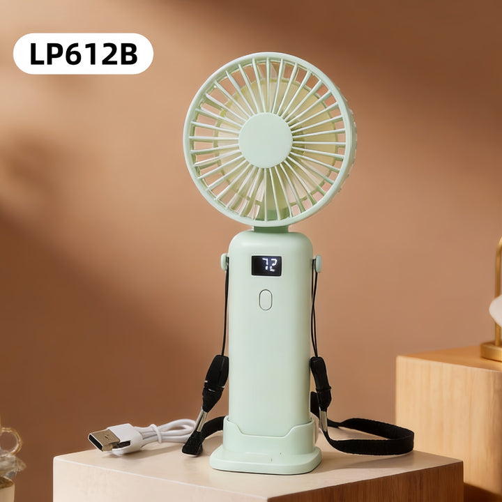 Ladies portable mini hand fan with LCD display and USB connection Kalsten