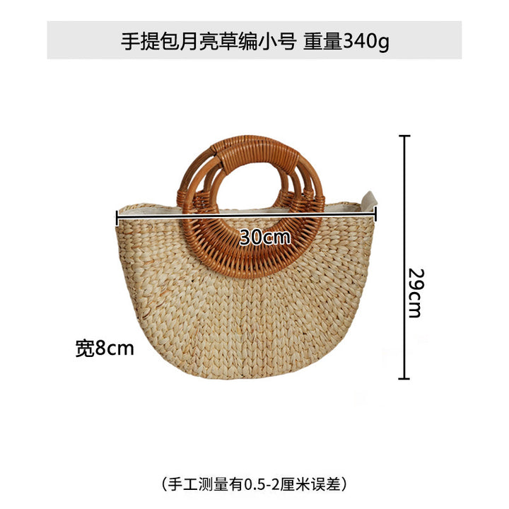 Women handcrafted beach bag with braided handles Kalsten