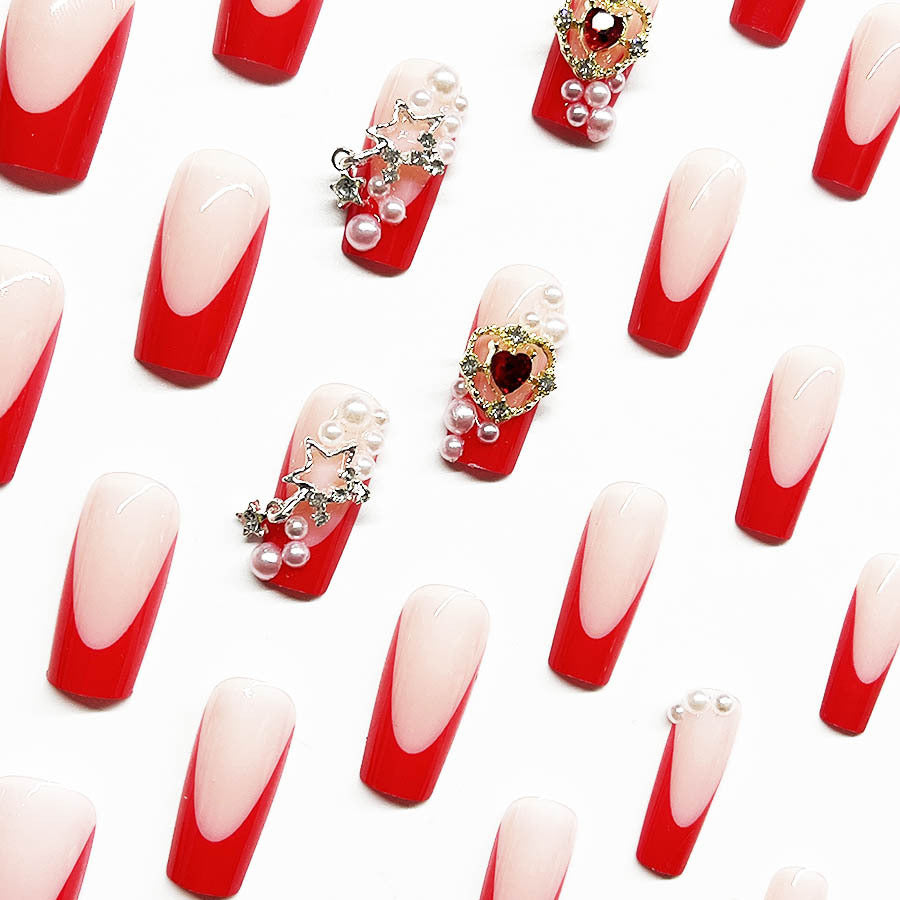Glamorous Rhinestone-Embellished Press-On Nail Set Kalsten
