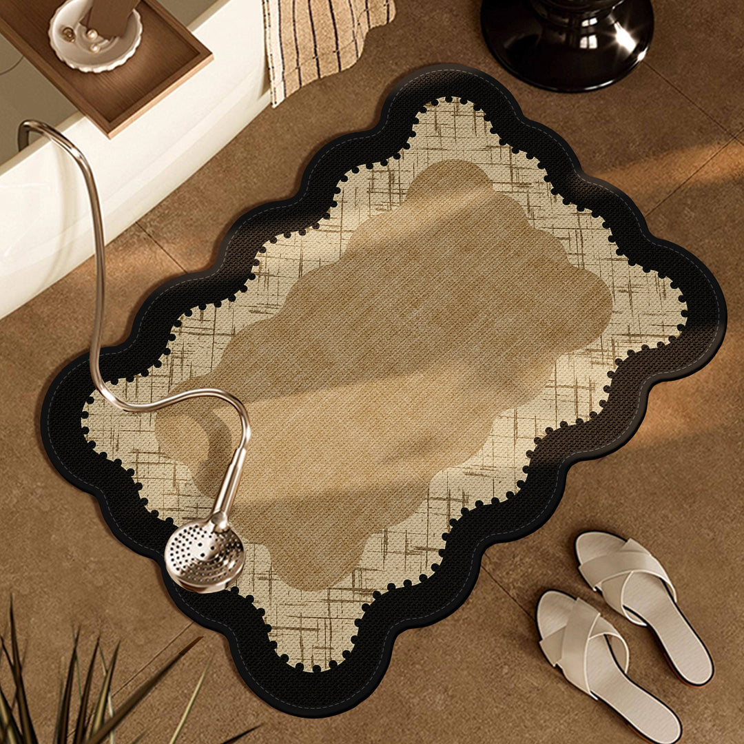Floral Pattern Bathroom Rug
