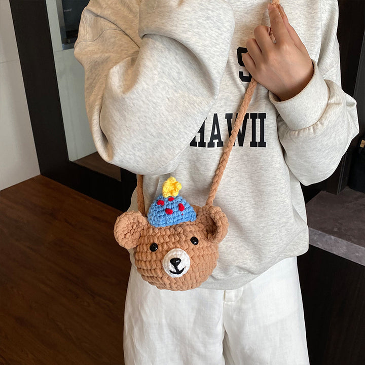 Cute Pig-Shaped Crochet Mini Handbag