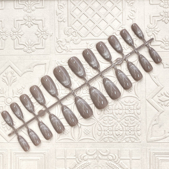 Glossy Elegant Almond-Shaped Press-On Nails Kalsten