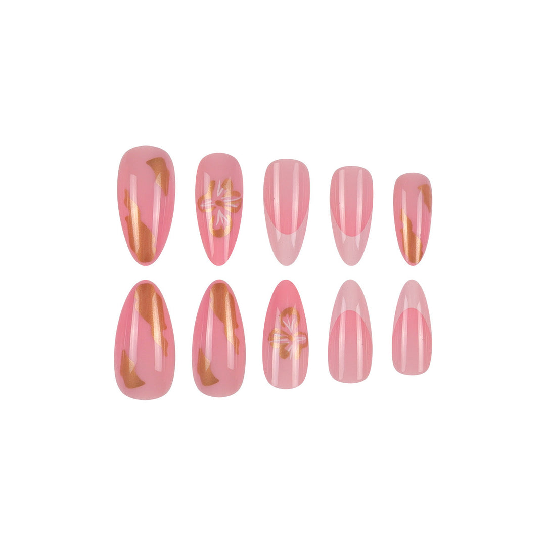 Elegant Floral Accent Stiletto Press-On Nails Kalsten