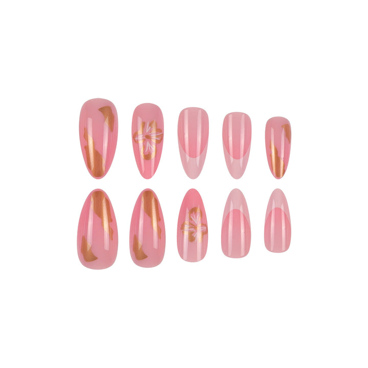 Elegant Floral Accent Stiletto Press-On Nails Kalsten