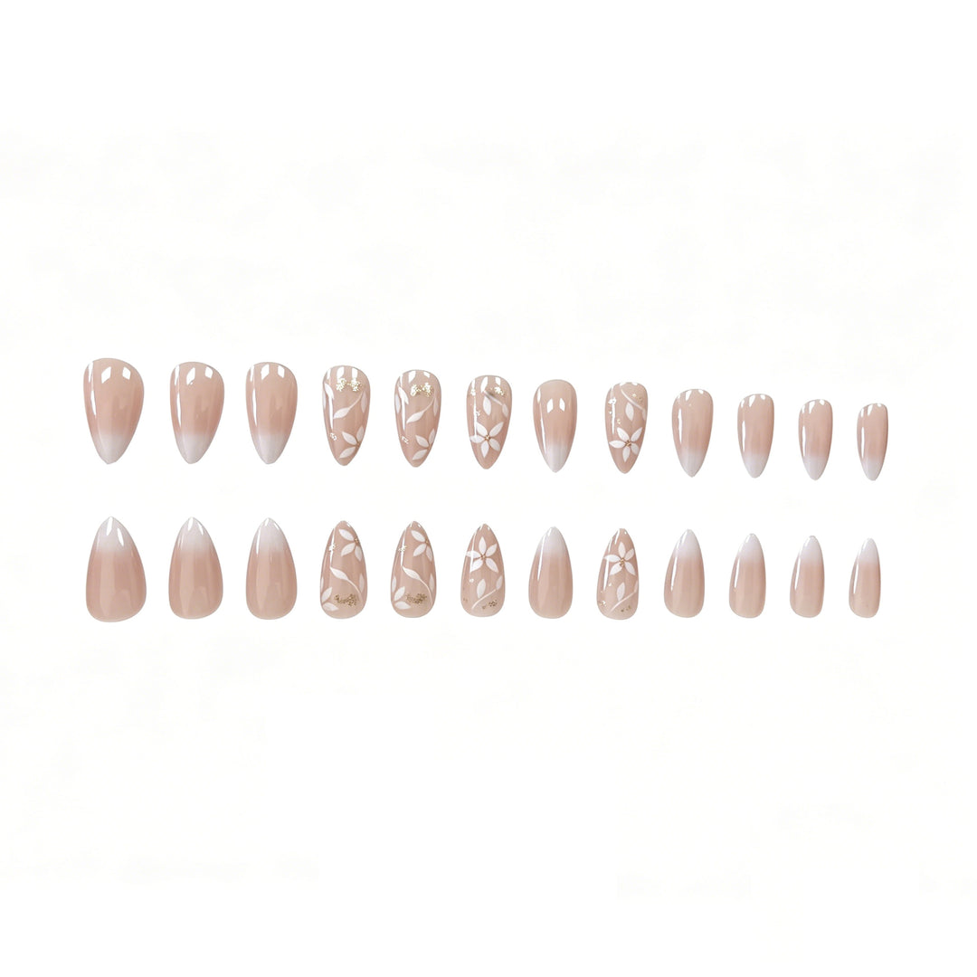 Elegant Floral Design Acrylic Nail Extensions Kalsten