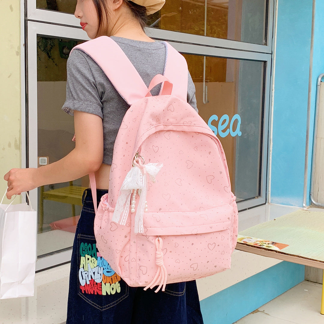 Heart-Patterned School Backpack Kalsten
