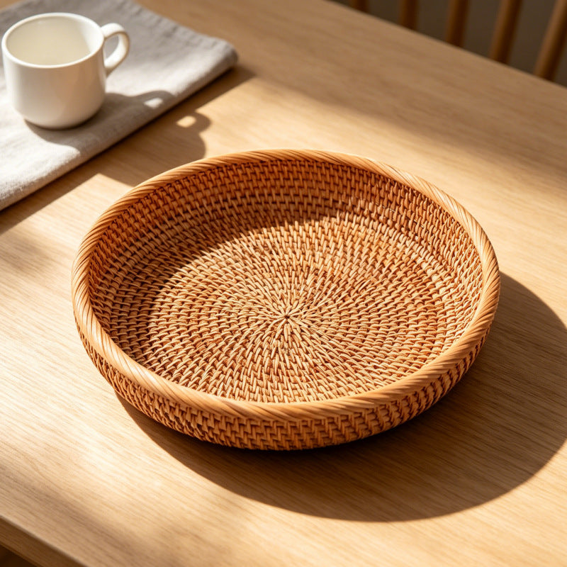 Round Decorative Woven Serving Tray Kalsten