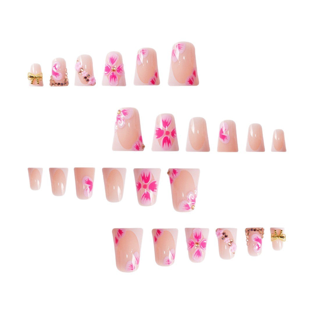 Decorative Floral Press-On Nail Art Enhancements Kalsten