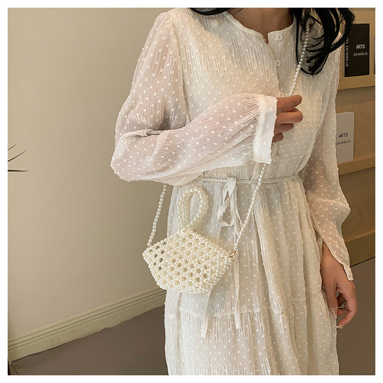 Decorative Pearl Beaded Handbag