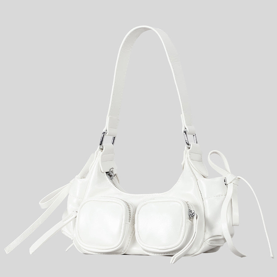 Multi-Pocket Leather Handbag