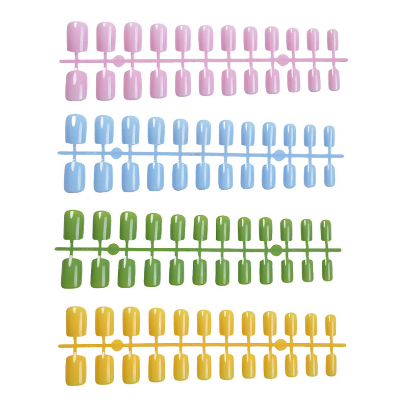 Glossy Press-On Nail Set with Creative Colorful Styles Kalsten