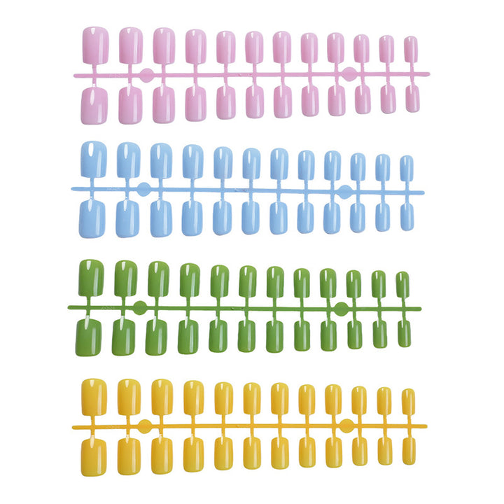Glossy Press-On Nail Set with Creative Colorful Styles Kalsten