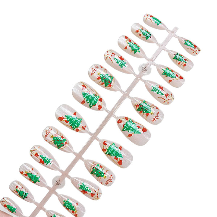 Festive Tree-Themed Press-On Nail Set Kalsten