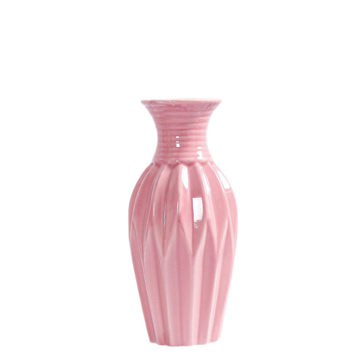 Modern Ribbed Ceramic Flower Vase Kalsten