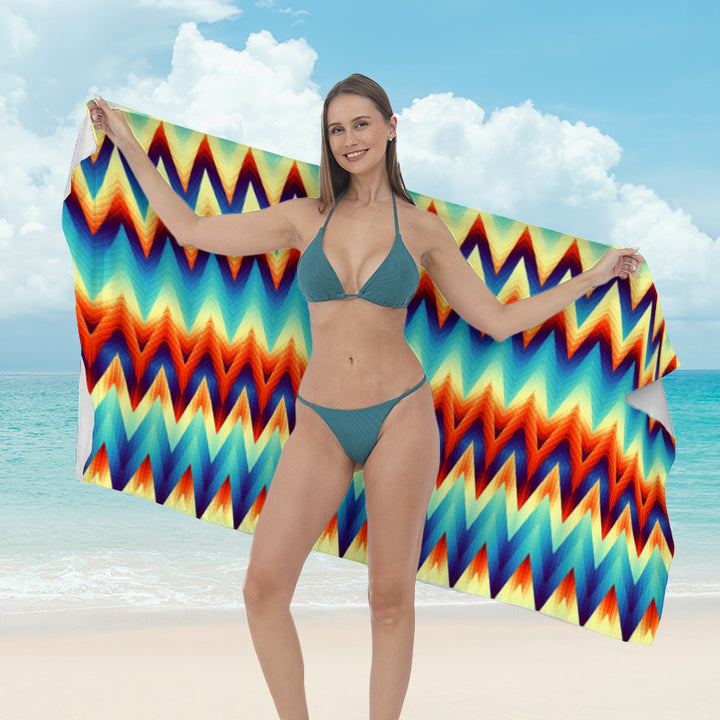Beach towel with vibrant tropical plant motif Kalsten