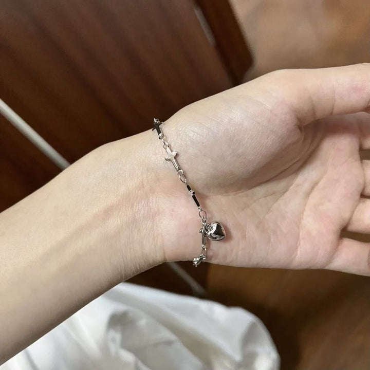 Cross and Heart Charm Bracelet Kalsten