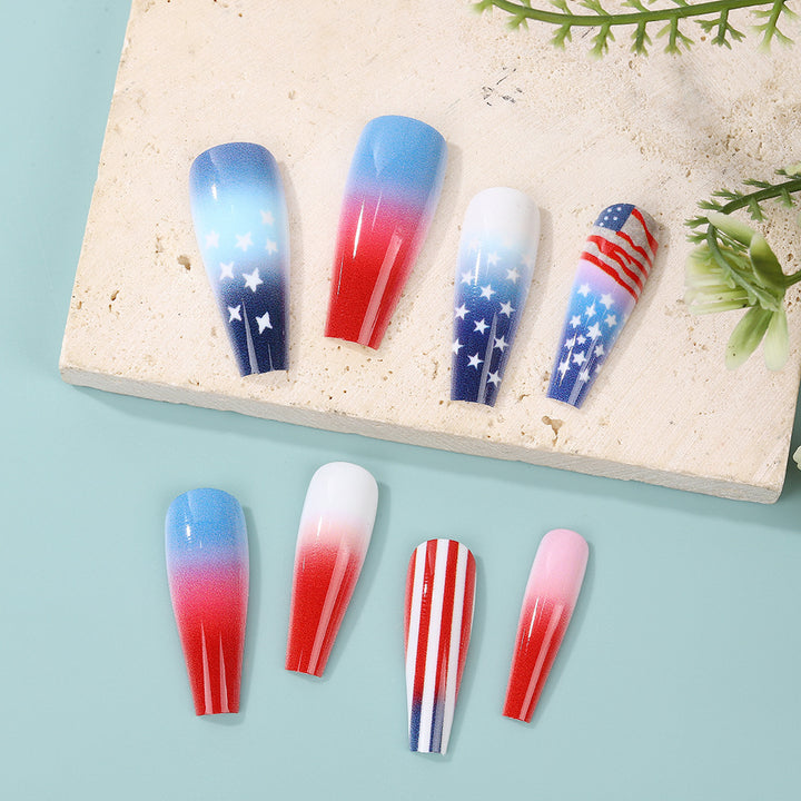 Artificial nail set with patriotic design Kalsten