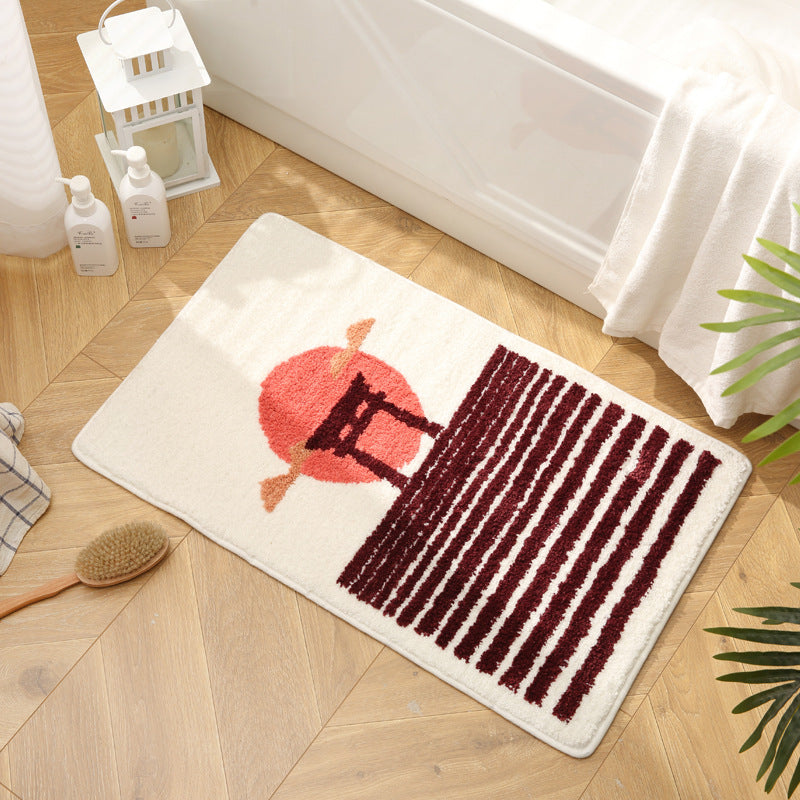 Artistic Sunset Pattern Bath Mat