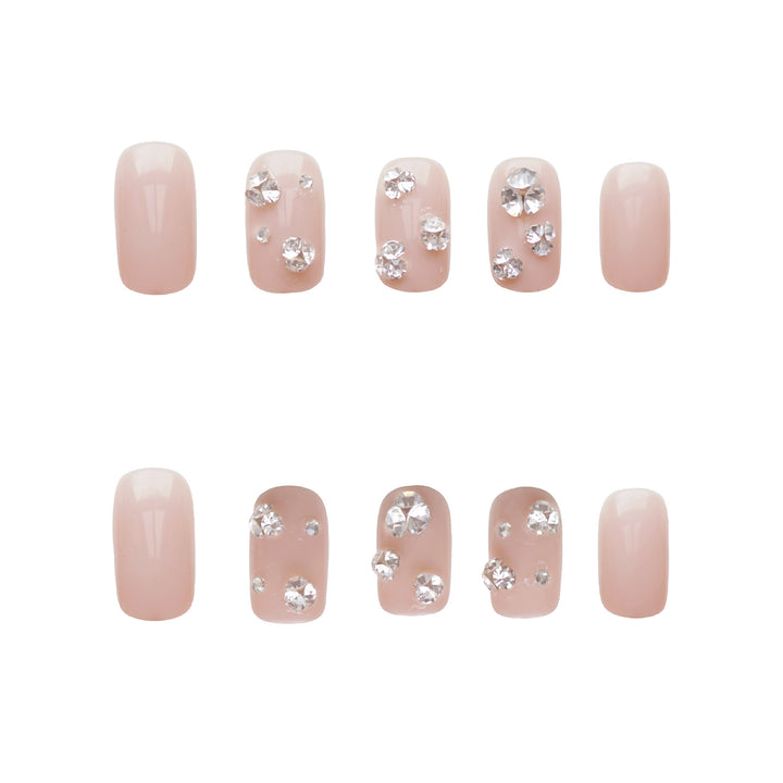 Glamorous Rhinestone-Decorated Press-On Nails Kalsten