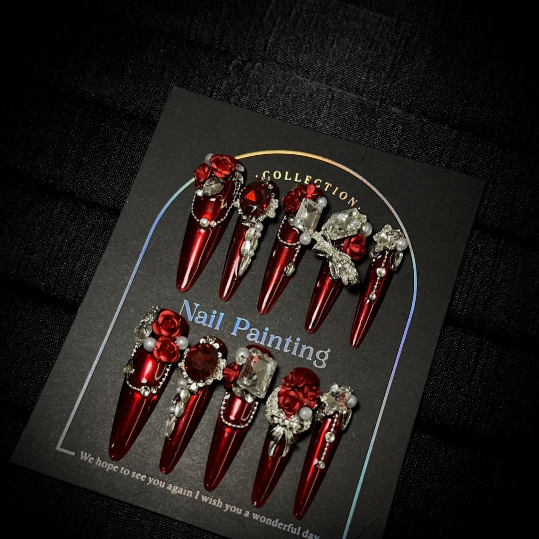 Luxury Rhinestone-Embellished Press-On Nail Set