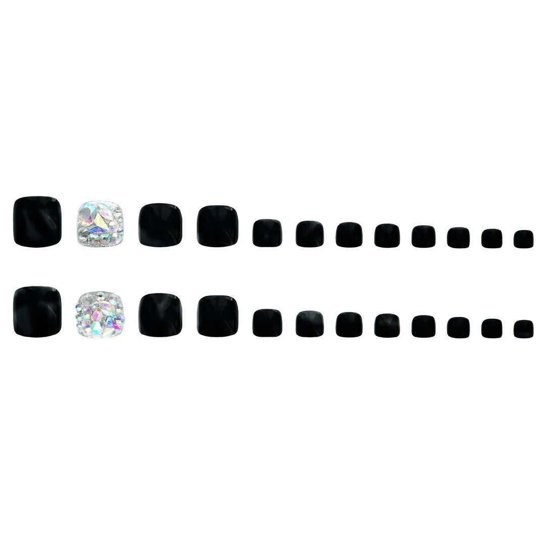 Premium Rhinestone-Embellished Press-On Toenail Set Kalsten