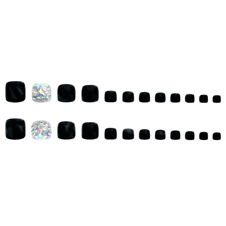Premium Rhinestone-Embellished Press-On Toenail Set Kalsten