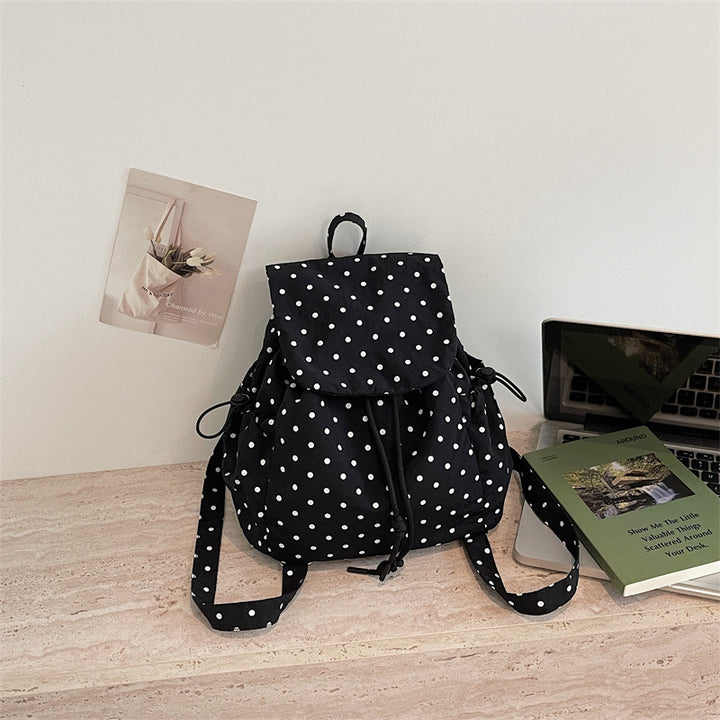 Casual Drawstring Polka Dot Backpack Kalsten