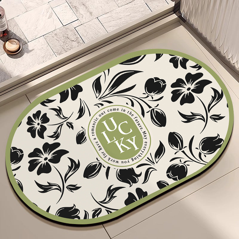 Floral Patterned Bath Mat Kalsten