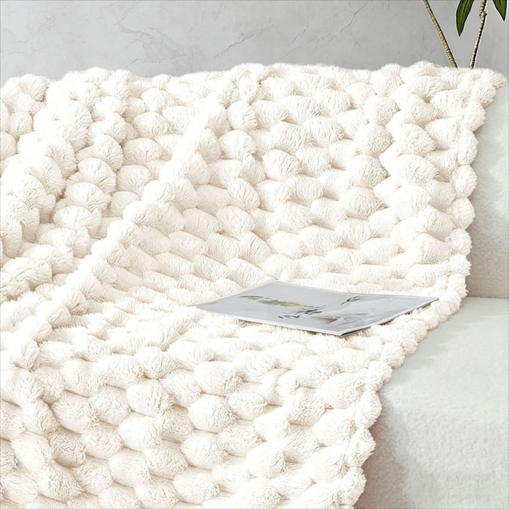 Plush Textured Decorative Throw Blanket
