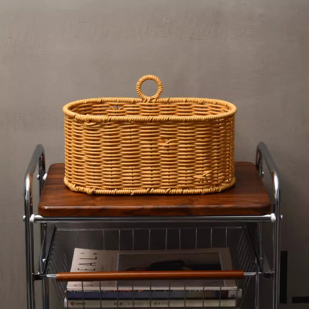 Handwoven willow basket with animal motif Kalsten