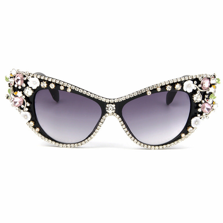 Ladies Glamorous Cat-Eye Sunglasses with Sparkling Jewelry Elements Kalsten