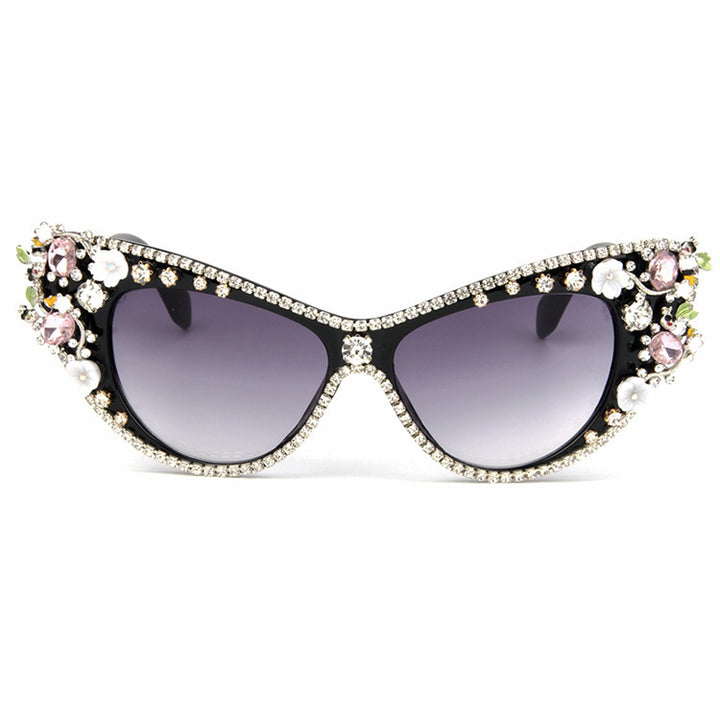 Ladies Glamorous Cat-Eye Sunglasses with Sparkling Jewelry Elements Kalsten