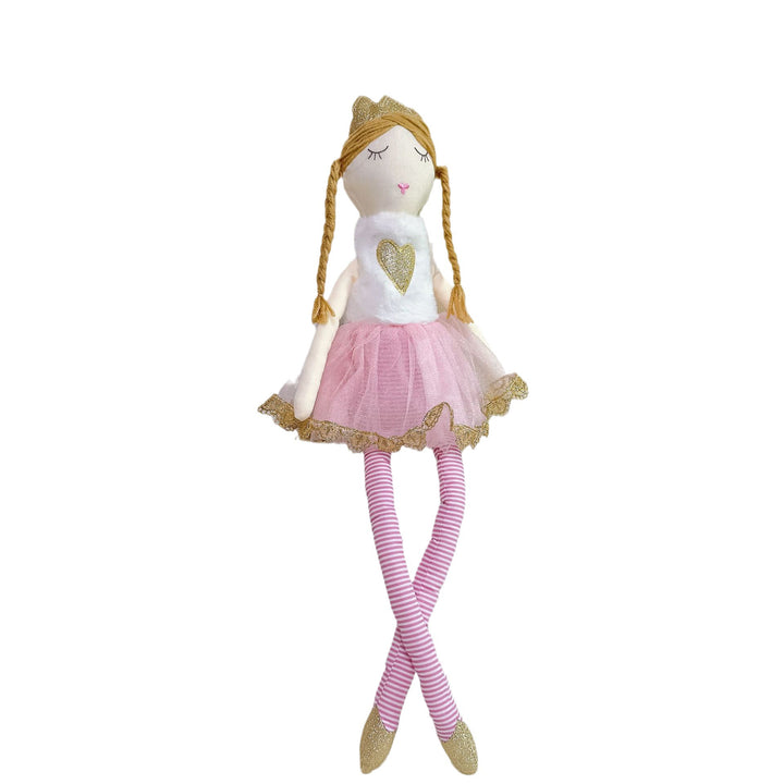 Handcrafted Linen Ballerina Doll with Layered Tulle Skirt