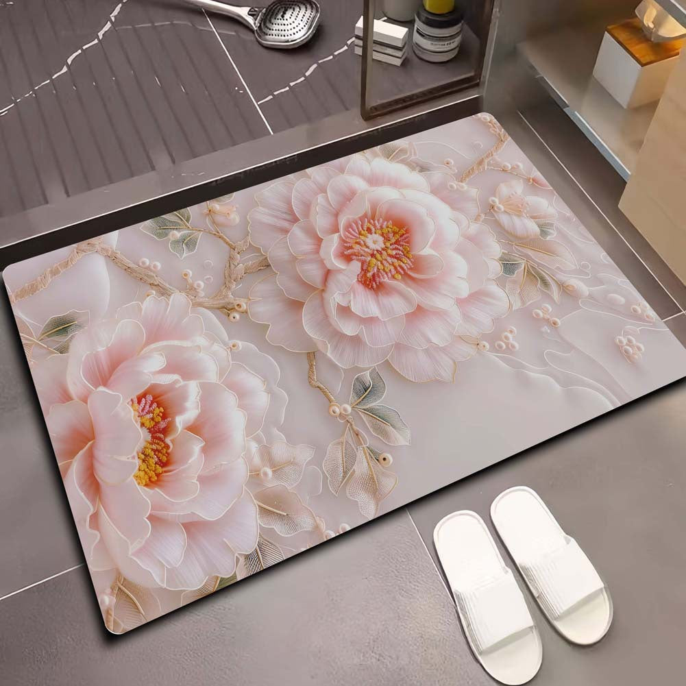 Floral Design Bath Mat