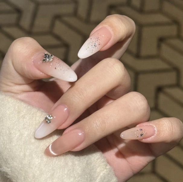 Artistic Almond-Shaped Press-On Nails with Floral Design Kalsten