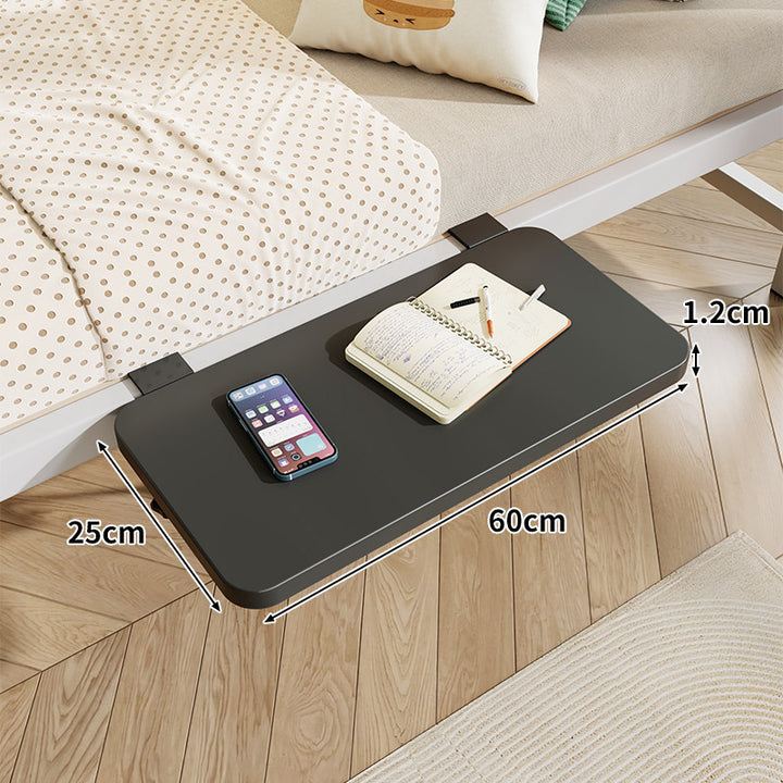 Clamp-On Floating Bedside Shelf with Bamboo Top and Slim Profile