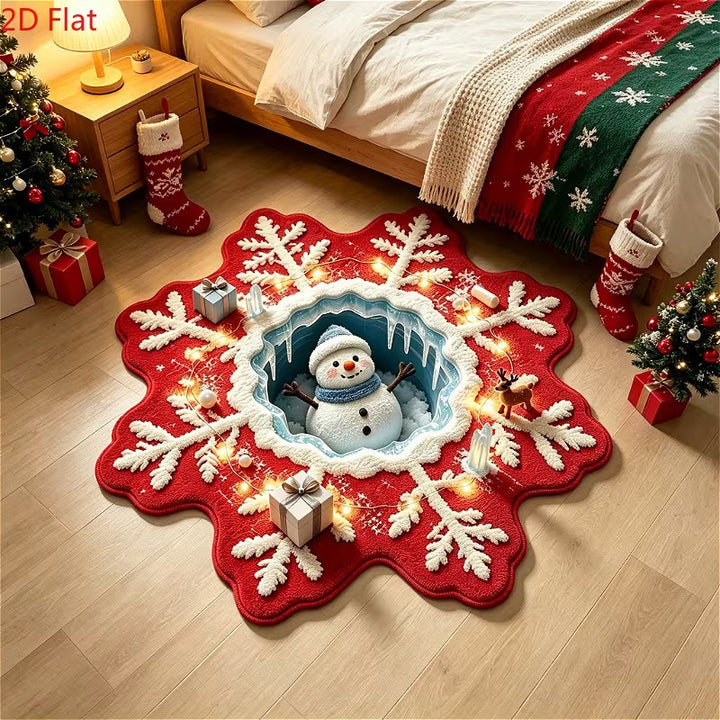 Snowflake-Themed Area Rug