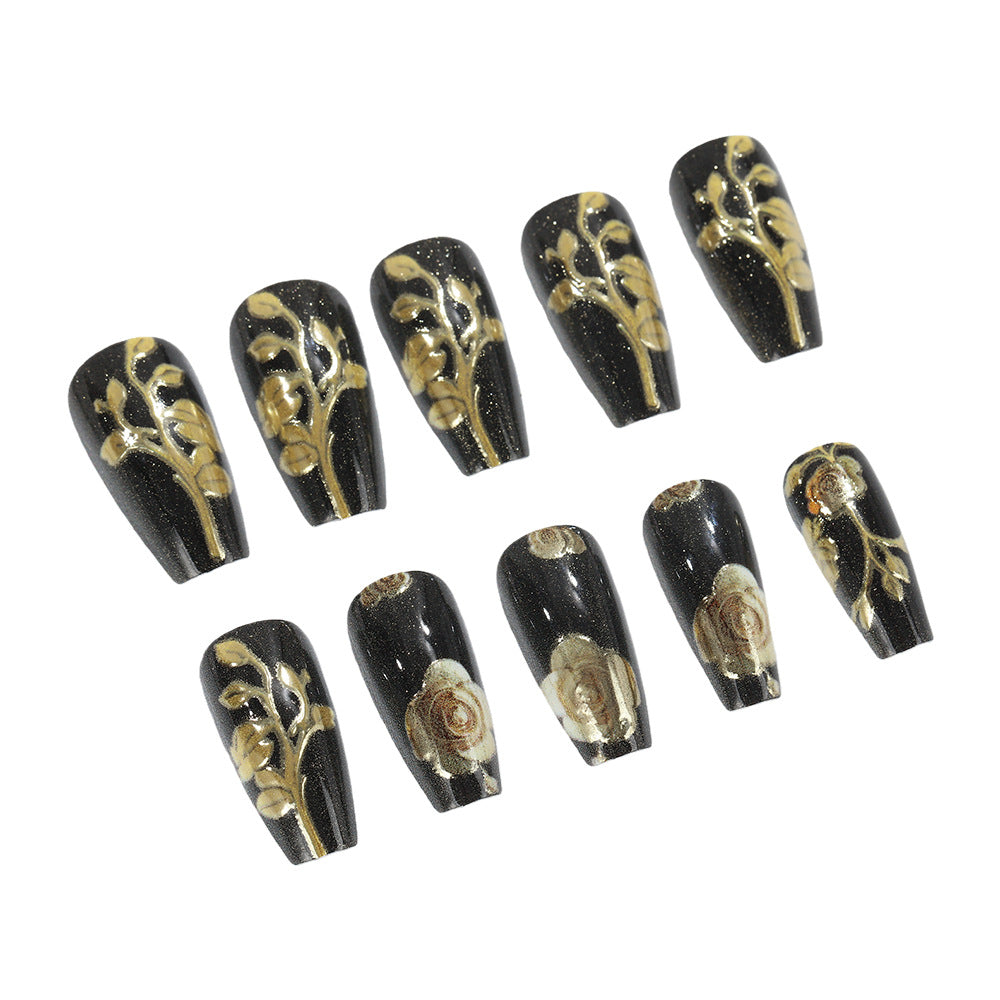 Artful nail tips with floral accents Kalsten