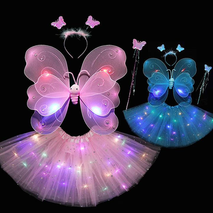 Girls' Enchanting Light-Up Butterfly Costume Set